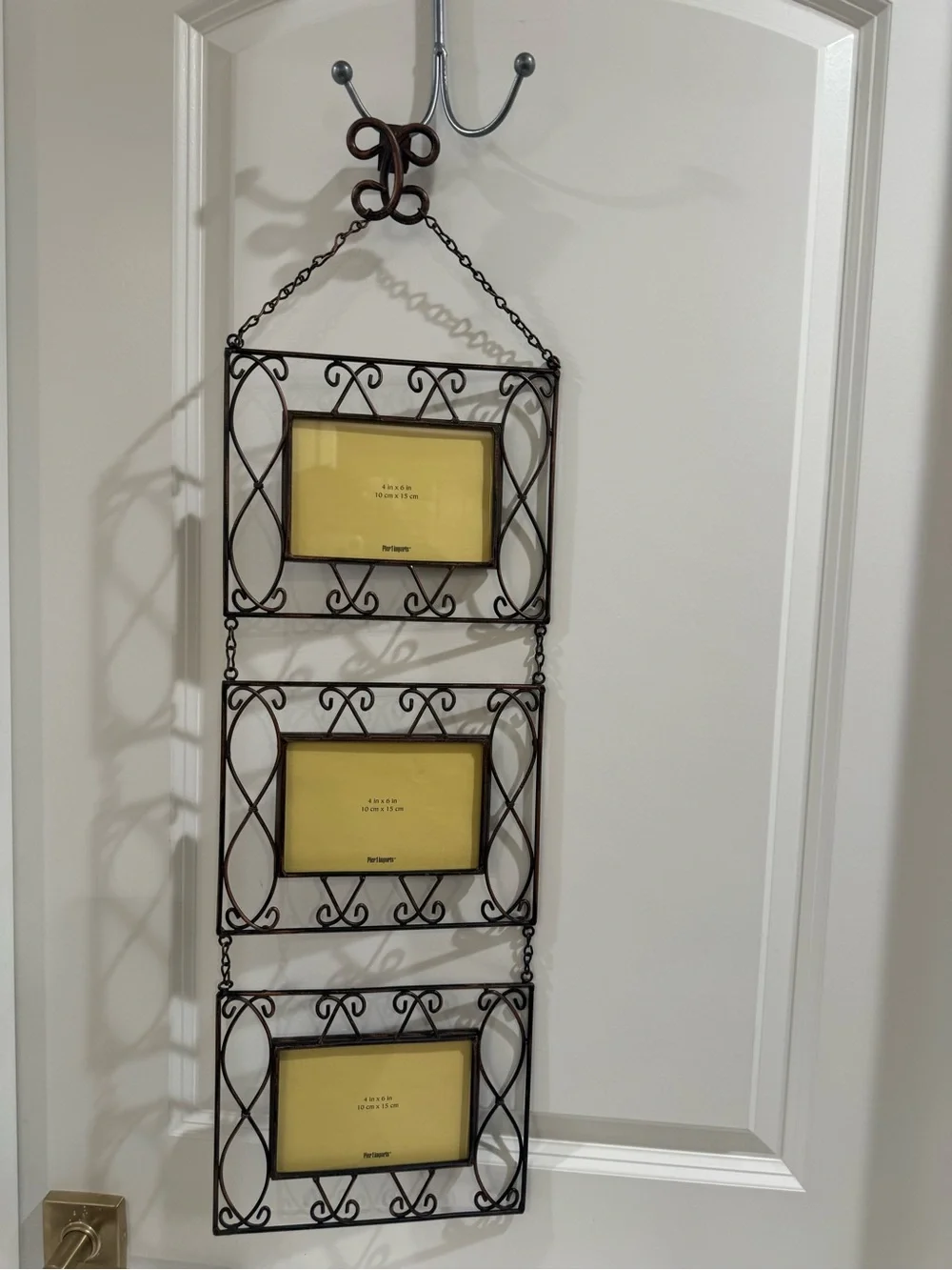 NEW Pier 1 Imports Brushed Copper Twisted Triple Frame Wall Hanger